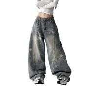 Women’s Y2K Star Print Low-Rise Barrel Jeans