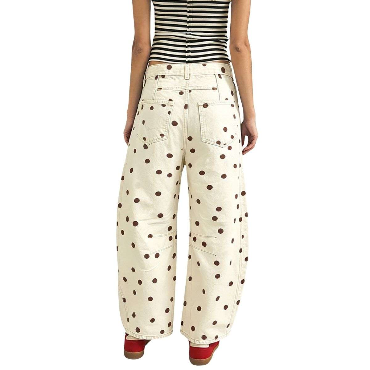 Vintage Polka Dot Barrel Jeans