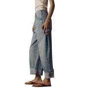 Women’s Barrel Wide Leg Cuffed Jeans