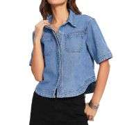 Women’s Casual Short Sleeve Denim Shacket
