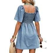 Women’s Denim Tie Front Mini Dress