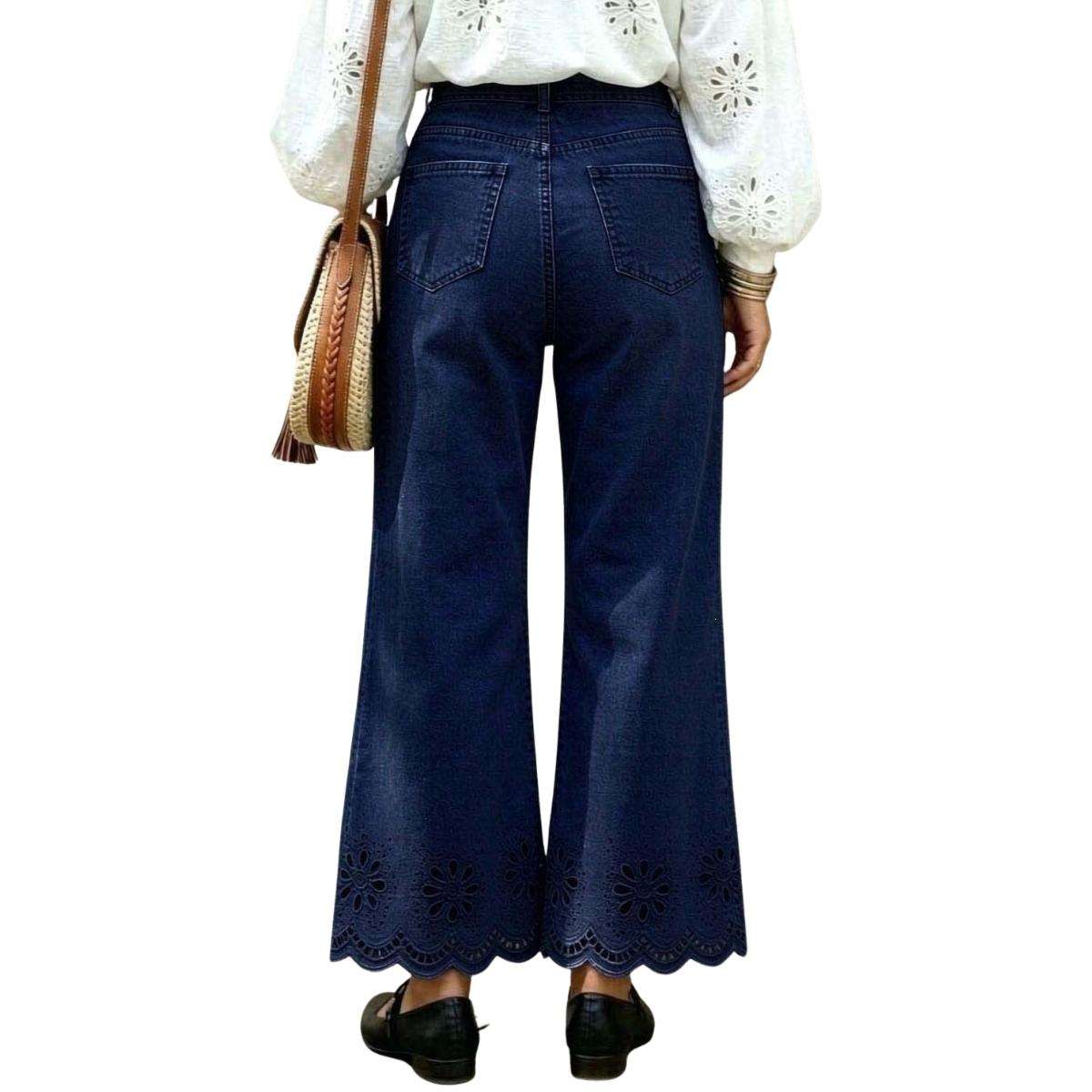 Women’s Embroidered Wide Leg Jeans