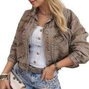 Women’s Rhinestone Studded Denim Jacket