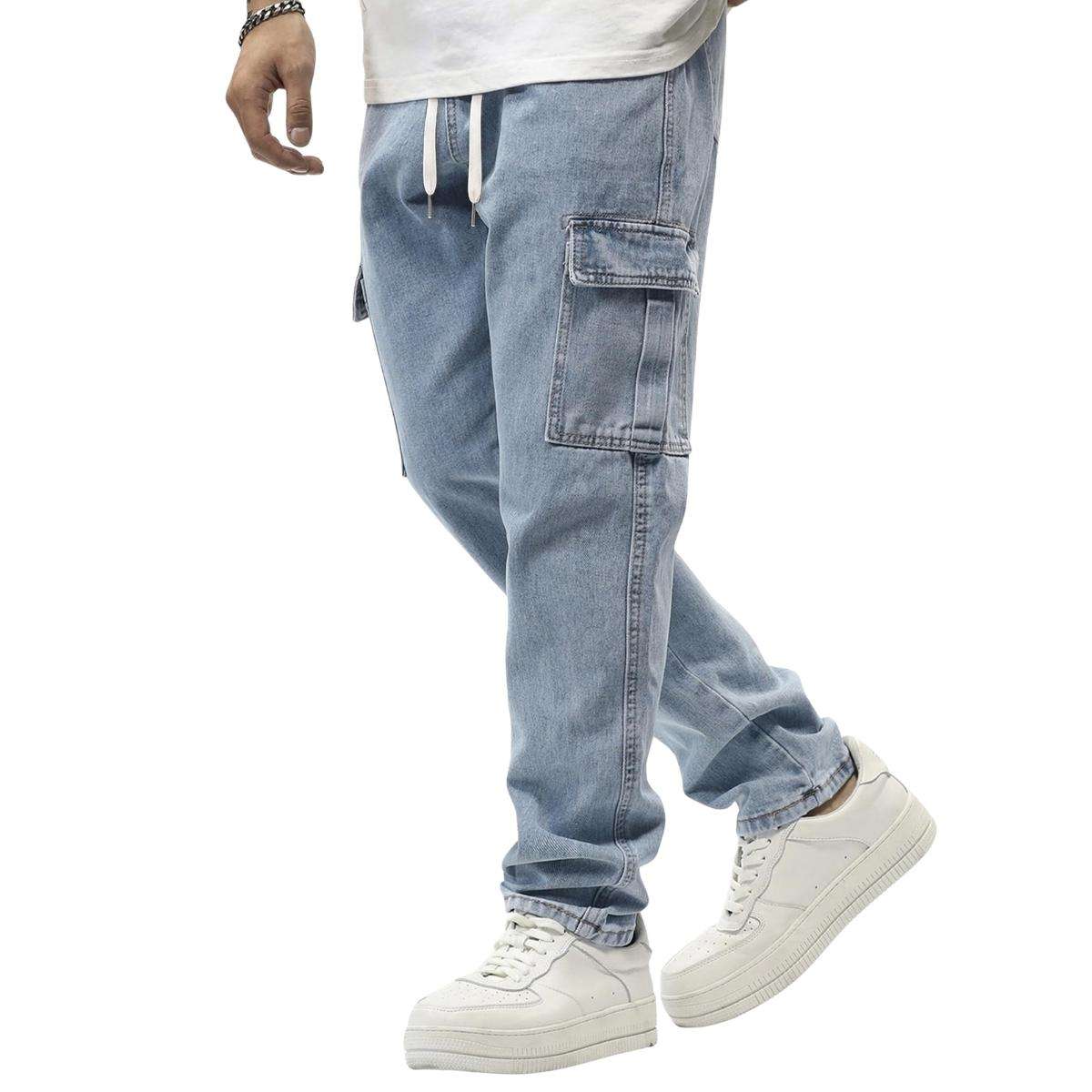 Men’s Elastic Waist Cargo Jeans