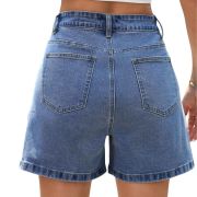 Women’s High Waisted A-Line Baggy Bermuda Denim Shorts