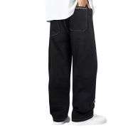 Men’s Drawstring Waist Wide-Leg Baggy Jeans