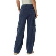 Mid Rise Pockets Straight Leg Casual Cargo Jeans