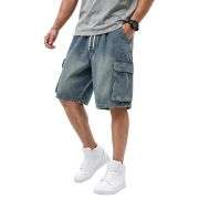 Men’s Baggy Ripped Cargo Denim Jorts