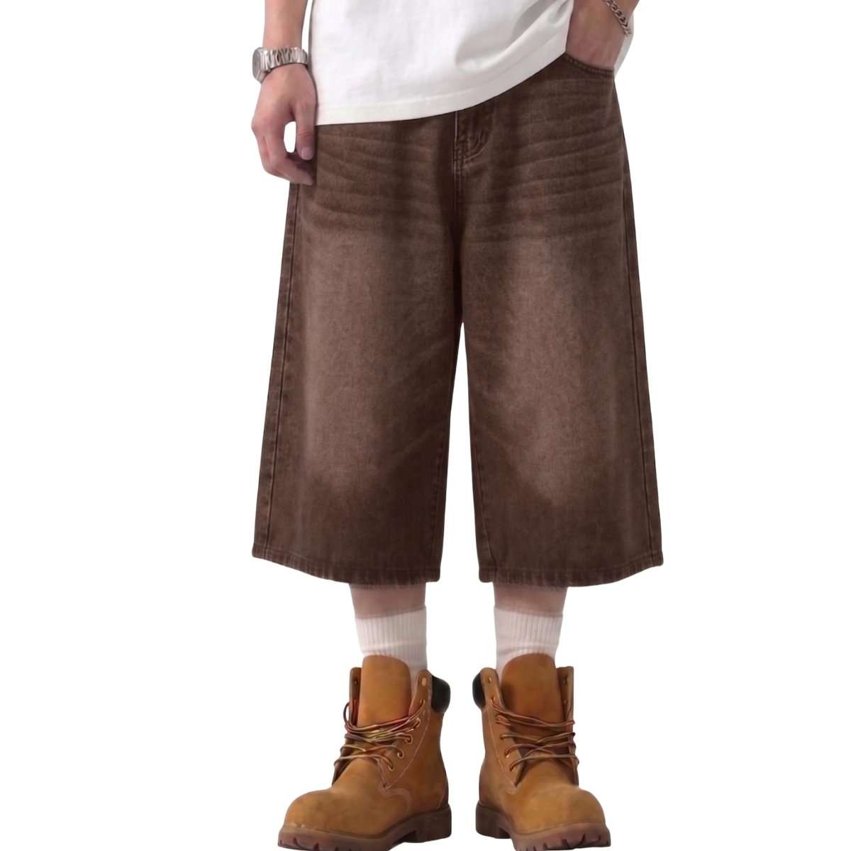 Y2K Loose Fit Wide Leg Denim Shorts