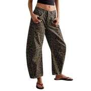 Women’s Y2K Leopard Print Baggy Jeans