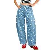 Vintage Polka Dot Barrel Jeans
