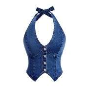 Women’s Y2K Denim Halter Top