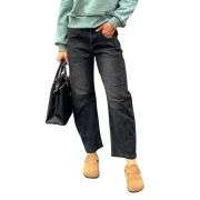 Women’s High-Waisted Distressed Barrel Leg Jeans