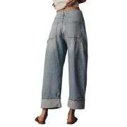 Women’s Barrel Wide Leg Cuffed Jeans