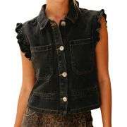 Y2K Cropped Denim Vest