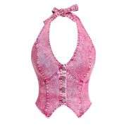 Women’s Y2K Denim Halter Top