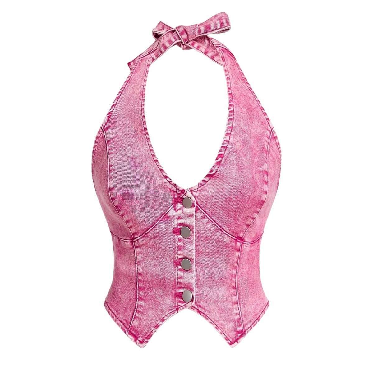 Women’s Y2K Denim Halter Top