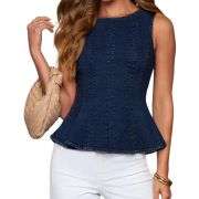 Women’s Denim Peplum Tank Top