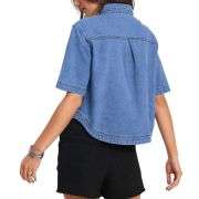 Women’s Casual Short Sleeve Denim Shacket
