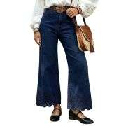 Women’s Embroidered Wide Leg Jeans