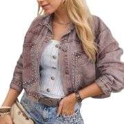 Women’s Rhinestone Studded Denim Jacket