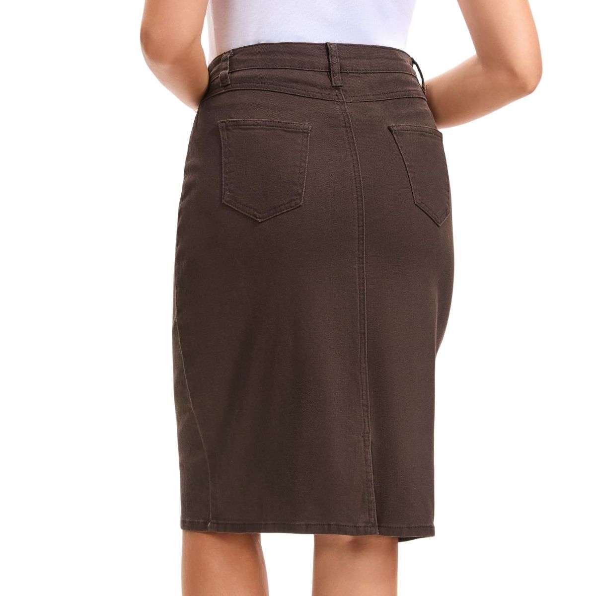 Women’s High Waisted Denim Midi Skirt