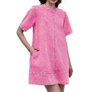 Women’s Summer Pockets Denim Mini Dress
