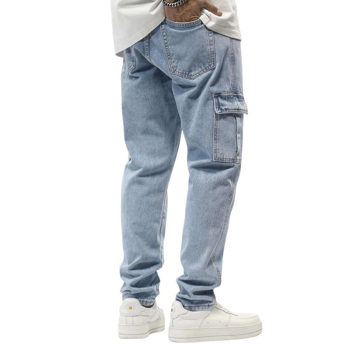 Men’s Elastic Waist Cargo Jeans