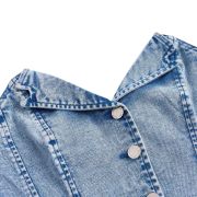 Women’s Y2K Button Down Corset Backless Sweetheart Neck Denim Tube Top