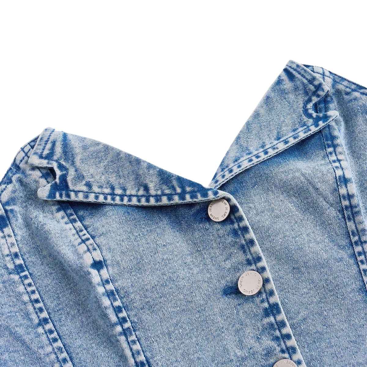 Women’s Y2K Button Down Corset Backless Sweetheart Neck Denim Tube Top