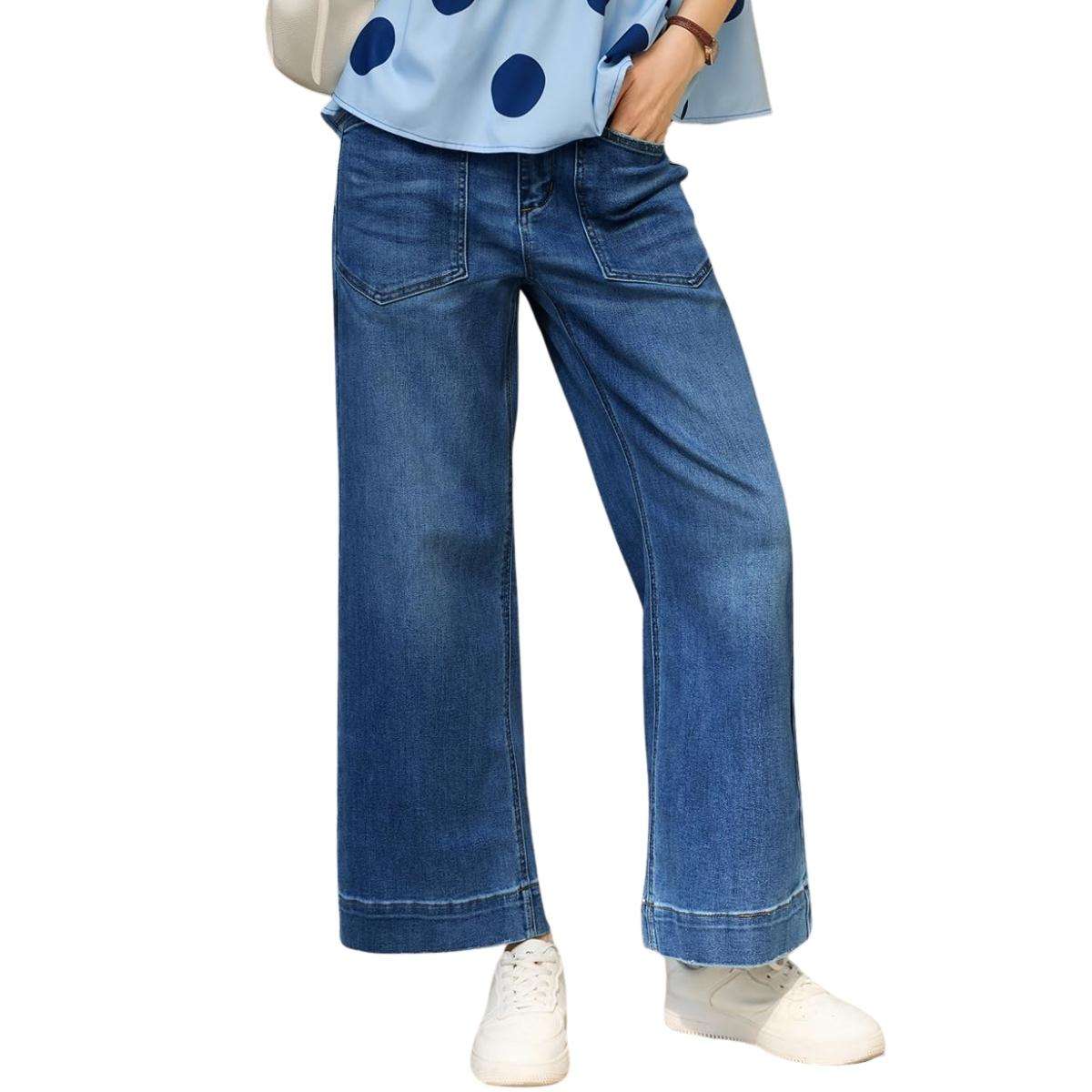 Women’s Cropped Wide Leg Jeans