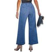 Women’s High-Waisted Wide-Leg Drawstring Jeans