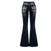 Women’s Embroidered Y2K High Waist Stretchy Flared Jeans