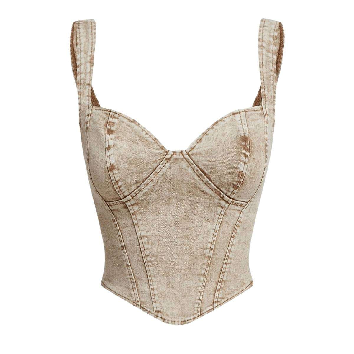 Women’s Denim Corset Tank Top
