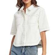 Women’s Casual Short Sleeve Denim Shacket