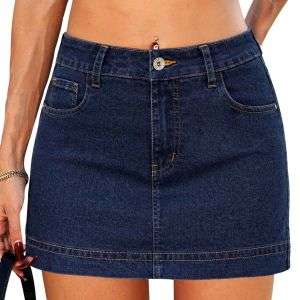 Women’s Denim Mini Skirt with Built-In Shorts