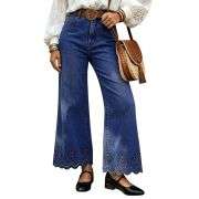 Women’s Embroidered Wide Leg Jeans
