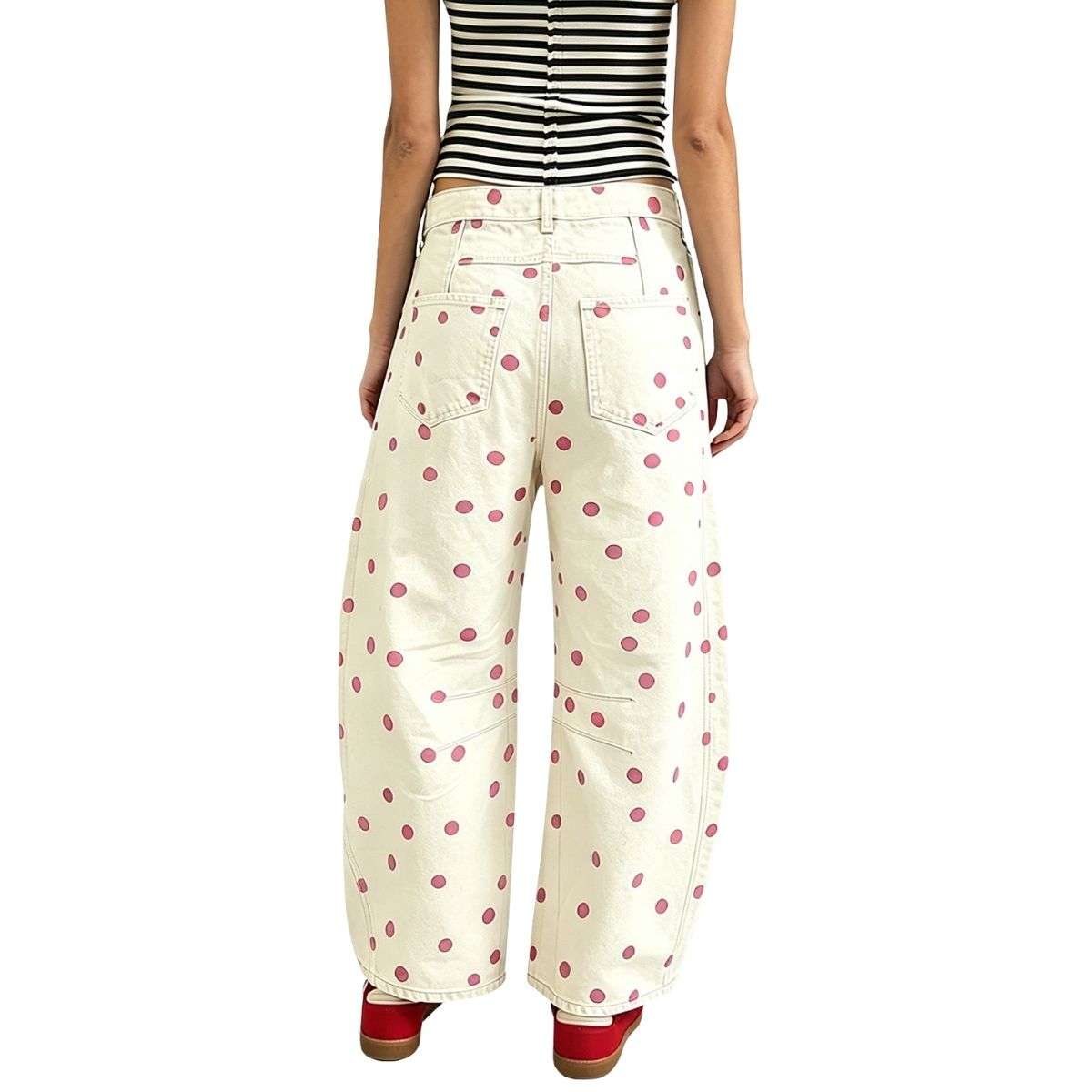 Vintage Polka Dot Barrel Jeans