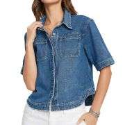 Women’s Casual Short Sleeve Denim Shacket
