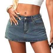 Y2K Low Rise Denim Mini Skort