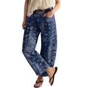 Women’s Floral Print Baggy Barrel Jeans
