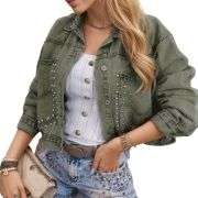 Women’s Rhinestone Studded Denim Jacket