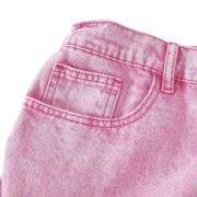 Women’s High Waisted Distressed Heart Pattern Wide Leg Jeans