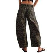 Women’s Y2K Leopard Print Baggy Jeans