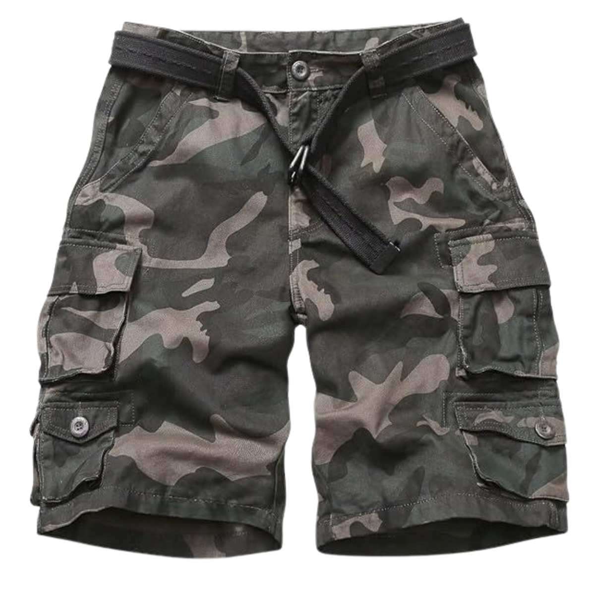 Men’s 9-Pocket Cotton Utility Camo Cargo Shorts