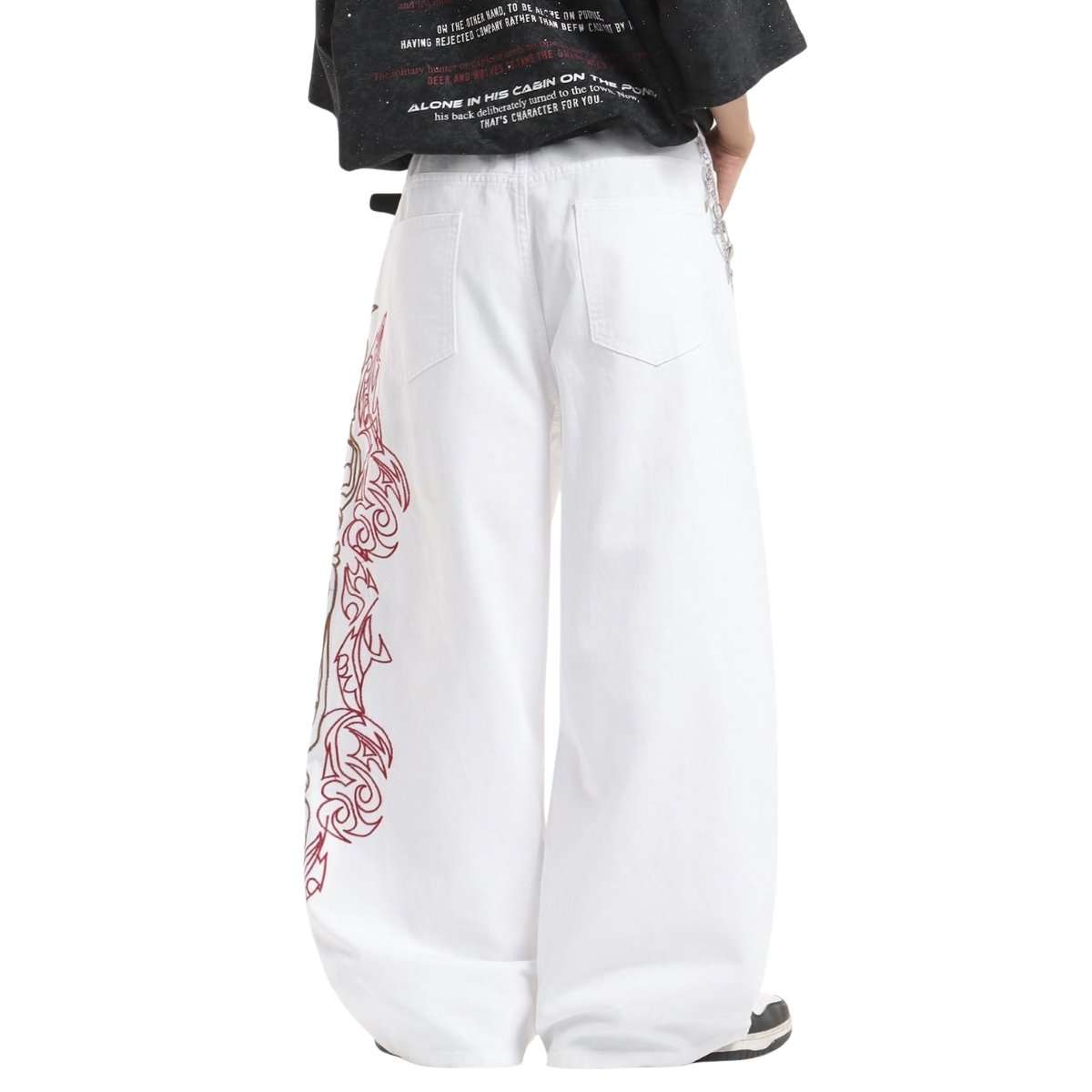 Men’s Y2K Hip Hop Embroidered Baggy Wide Leg Jeans