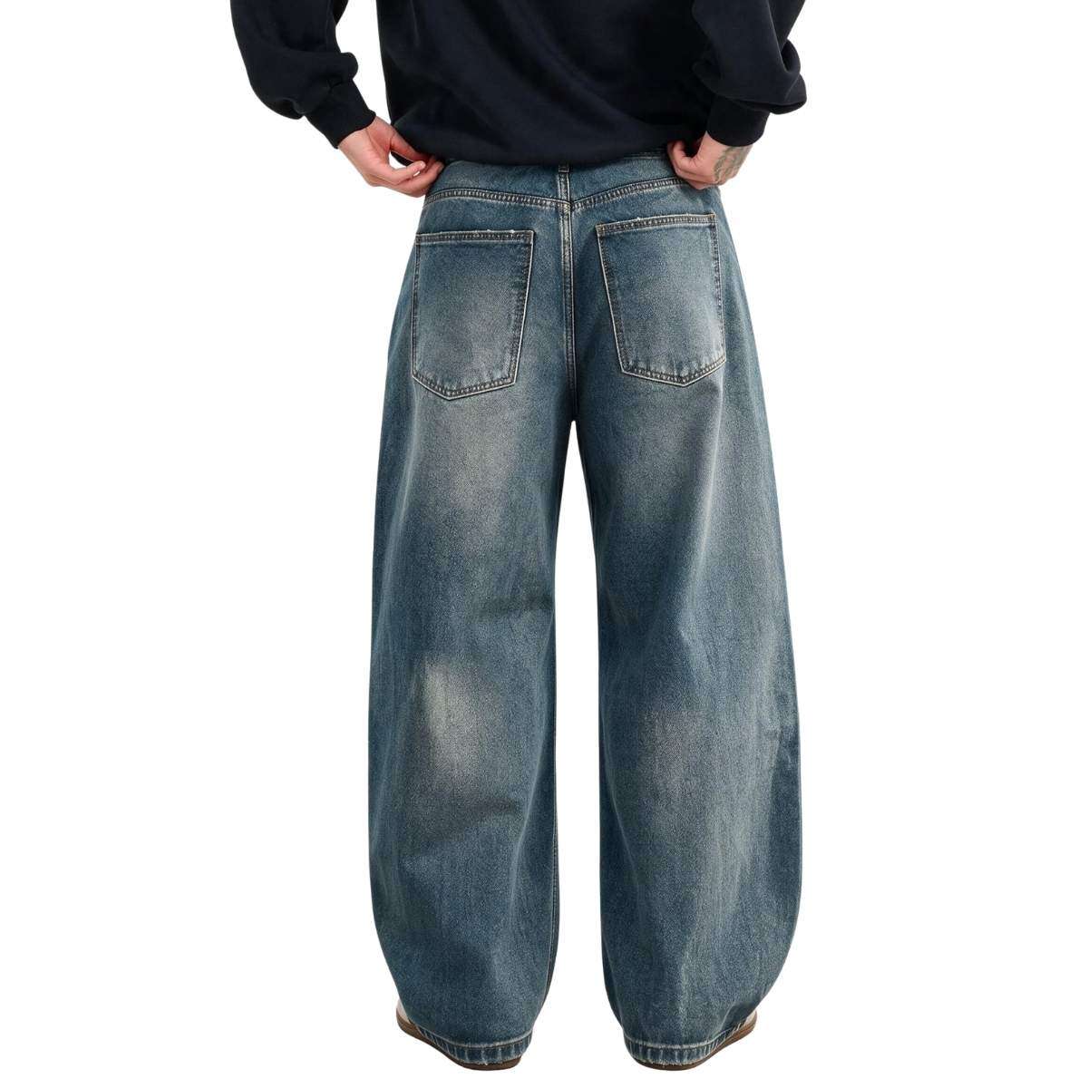 Men’s Y2K Relaxed Fit Wide Leg Skater Streetwear Barrel Baggy Jeans