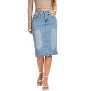 Women’s High Waisted Denim Midi Skirt