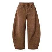 Women’s Y2K Elastic Waist Boyfriend Barrel Leg Jeans