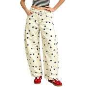 Vintage Polka Dot Barrel Jeans